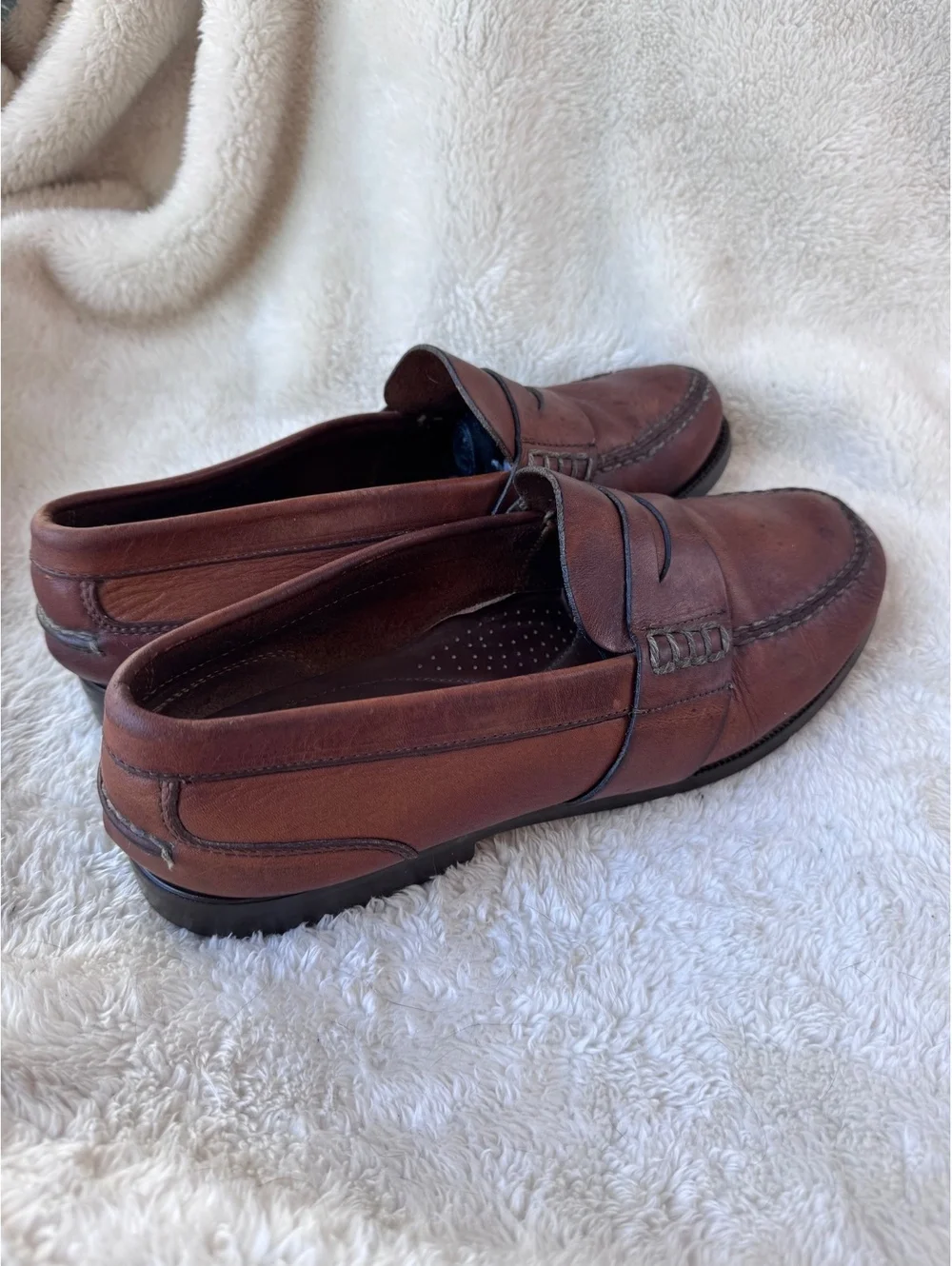 G.H. BASS Brown Leather Penny Loafers Mens Size 11/ 11.5 Moccasin Dress Shoes